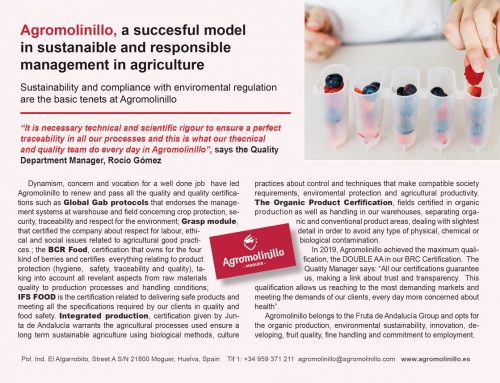 Agromolinillo, a succesful model in sustanaible and responsible management in agriculture